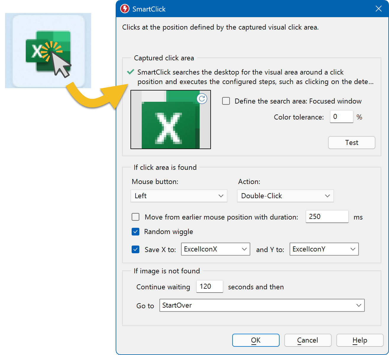 SmartClick captures the visual surrounding of a click click position instead of static mouse coordinates.