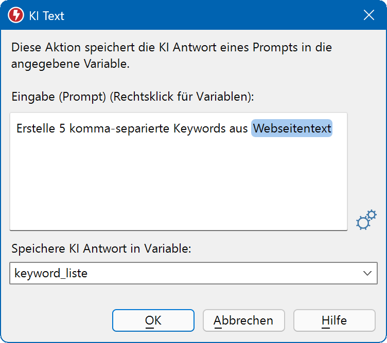 Automatisieren Sie Eingabeaufforderungsabfragen zur Verwendung in Ihren Makros. Automatisieren Sie Eingabeaufforderungsabfragen zur Verwendung in Ihren Makros.